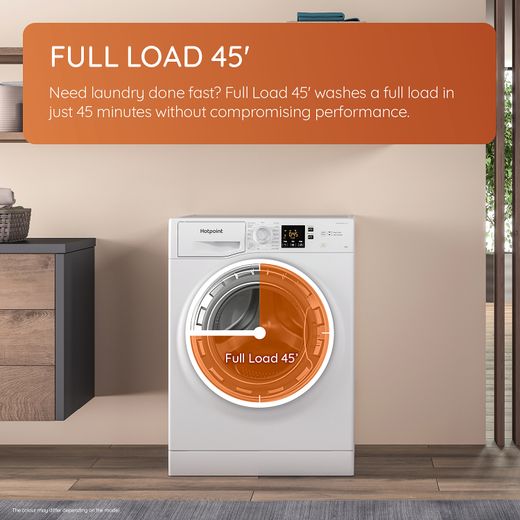 Hotpoint NSWA 946 WW UK 9kg Washing Machine with 1400 rpm - White - Annotation - Full Load '45